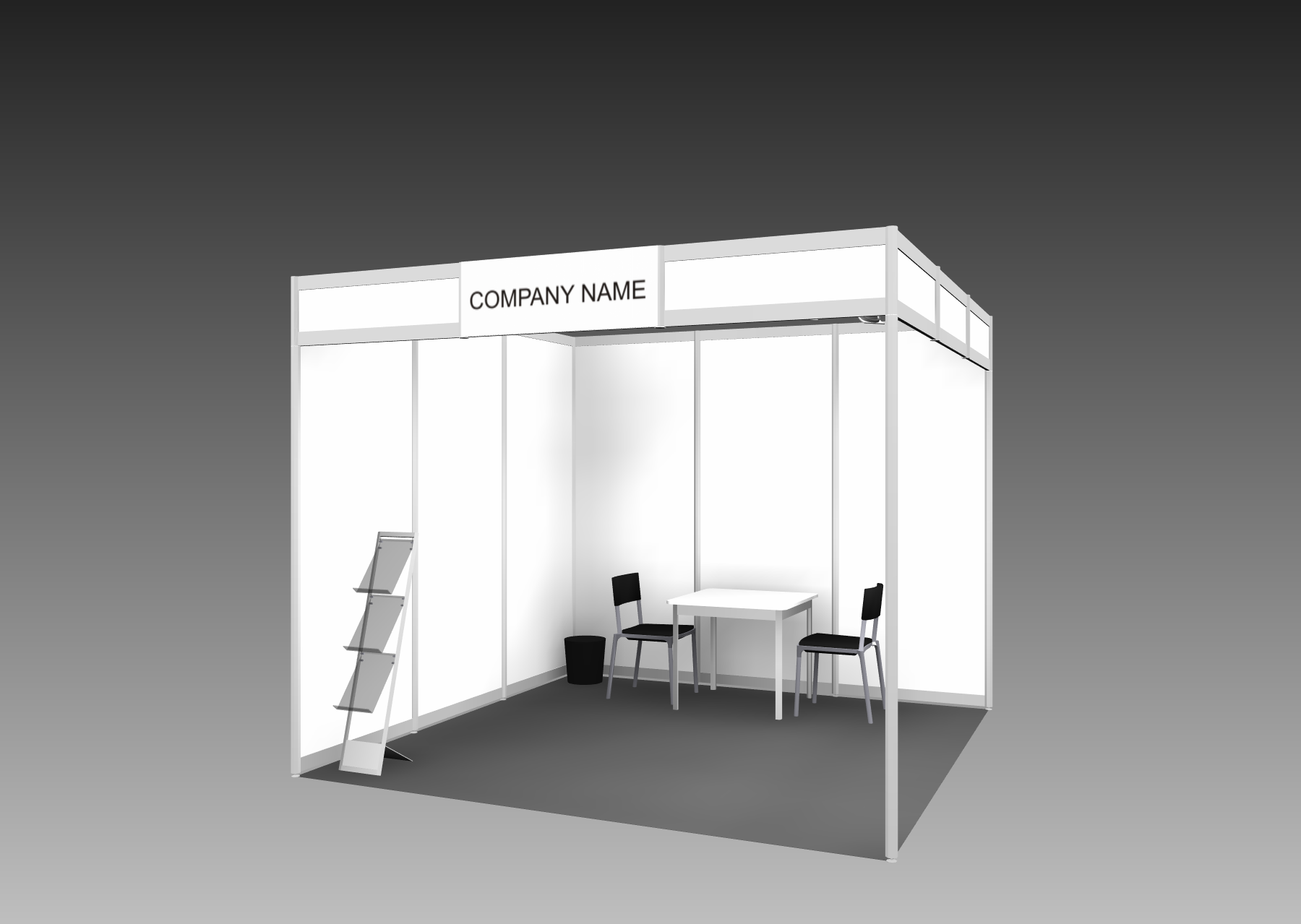 Exhibition booth layout — 3x2 (6 sqm)